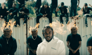 A clip from Kendrick Lamar's music video for "HUMBLE." Photo courtesy: Ellie Gilchrist