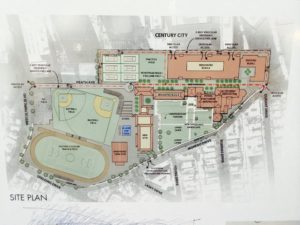 A site plan demonstrating renovations and additon of new facilities to campus. 