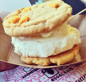 Thai tea ice cream sandwich from Coolhaus.  Photo by: JULIETTE DEUTSCH