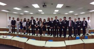 The judges of the MUN conference pose for a group photo.