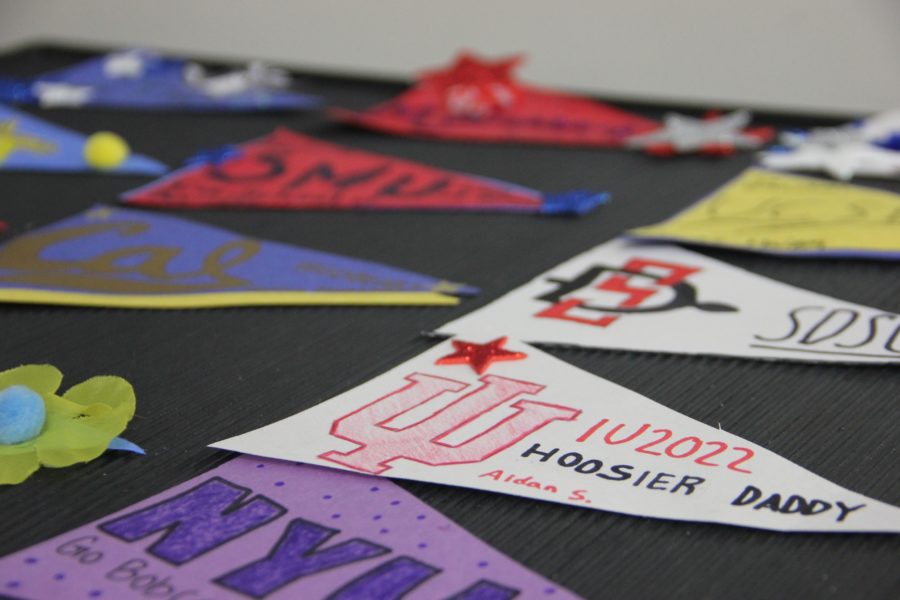Seniors show college pride at pennant party