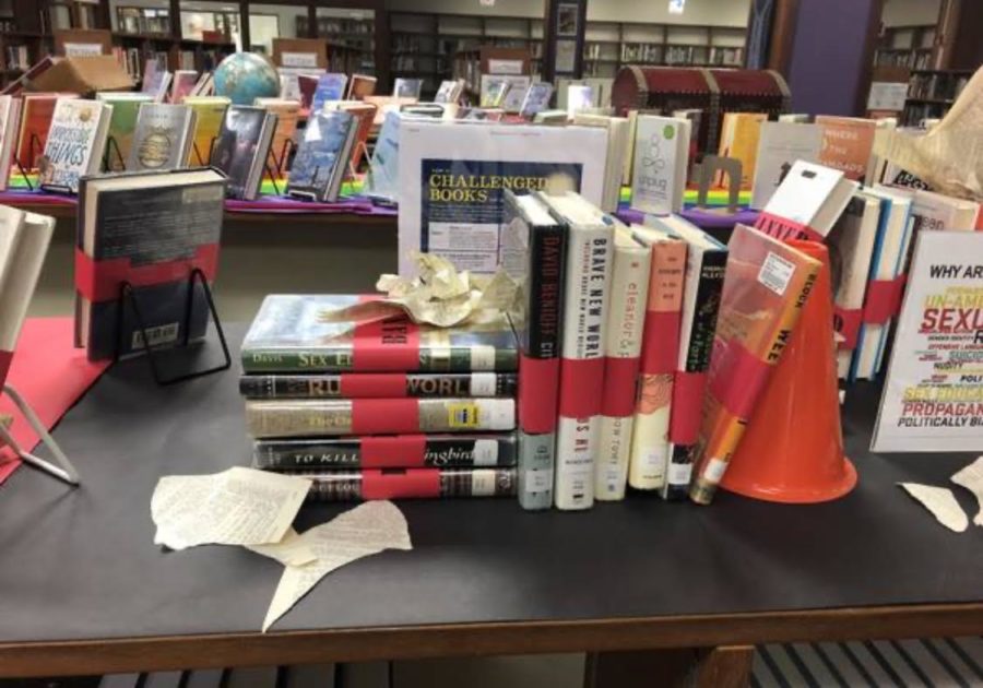 Photo of Banned Books Month display courtesy of Carolynne Dyner