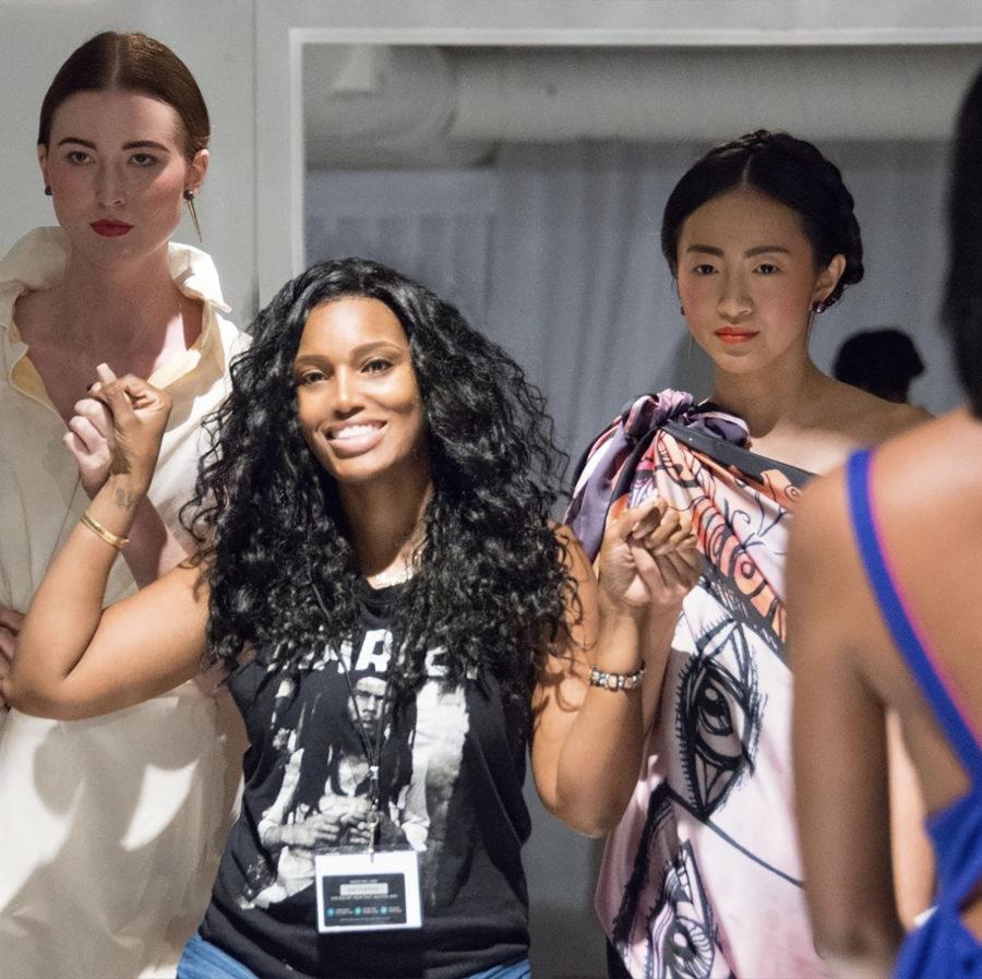 Bella Ivory (middle) walks at the end of her fashion show during the 2015 New York Fashion Week.
Photo courtesy of Bella Ivory