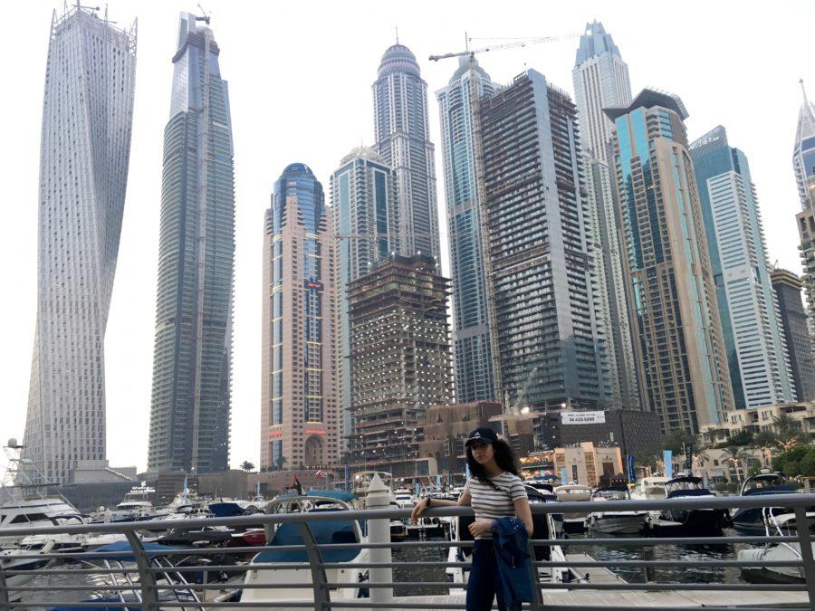 Junior+Aghigh+Banitaba+in+Marina+Walk%2C+Dubai%2C+where+she+also+lived+for+a+few+years.+Photo+courtesy+of+Aghigh+Banitaba.