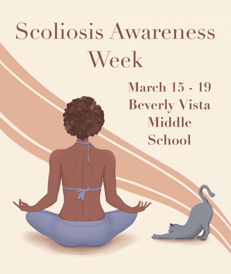 Scoliosis Awareness Week event promotes spinal health awareness at Beverly Vista Middle school with the help of Scoliosis Awareness Club. Illustration by Daria Milovanova. 