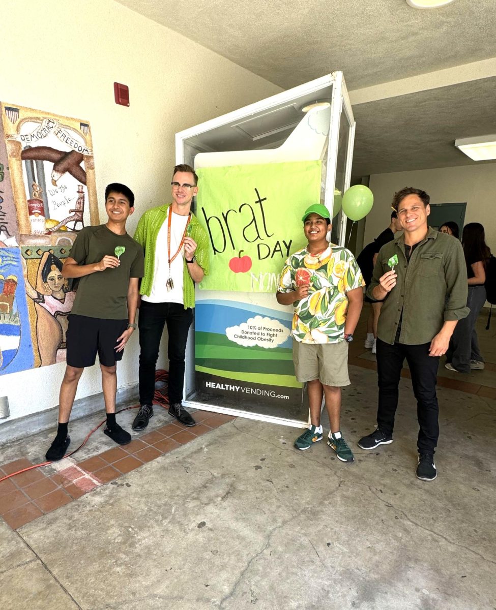 Both students and teachers celebrate brat Day by wearing green.