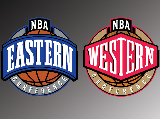 Logo for NBA Eastern Conference and NBA Western Conference.