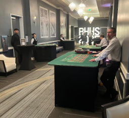 Prom’s lobby with casino games to keep students entertained.
