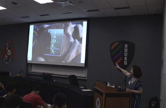 Author Allegra Goodman shares her experience writing Isola with BHHS students.
