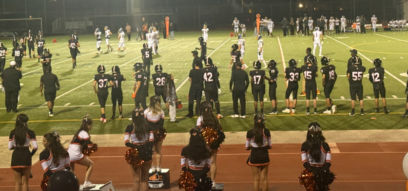 Audience view of the football game.