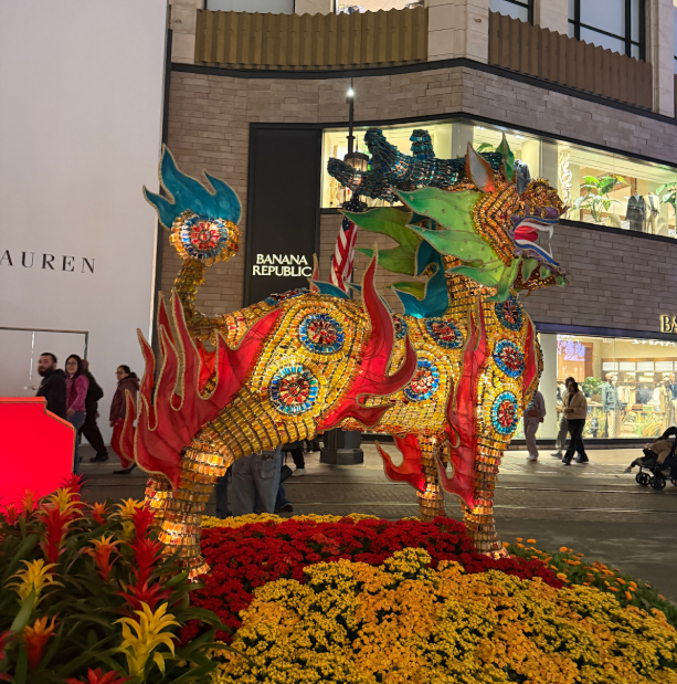 Lunar New Year decor at the Grove.