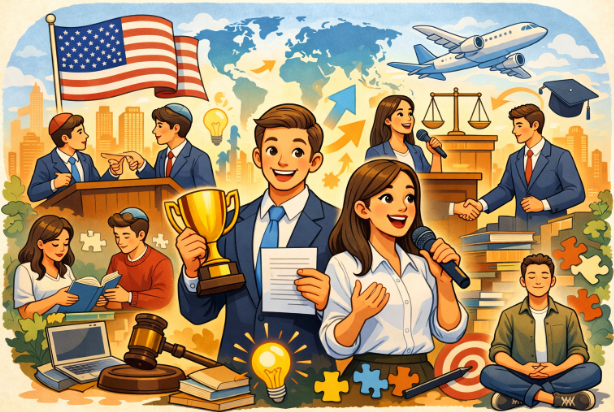 An AI-generated illustration of the many skills and abilities speech and debate gives you.